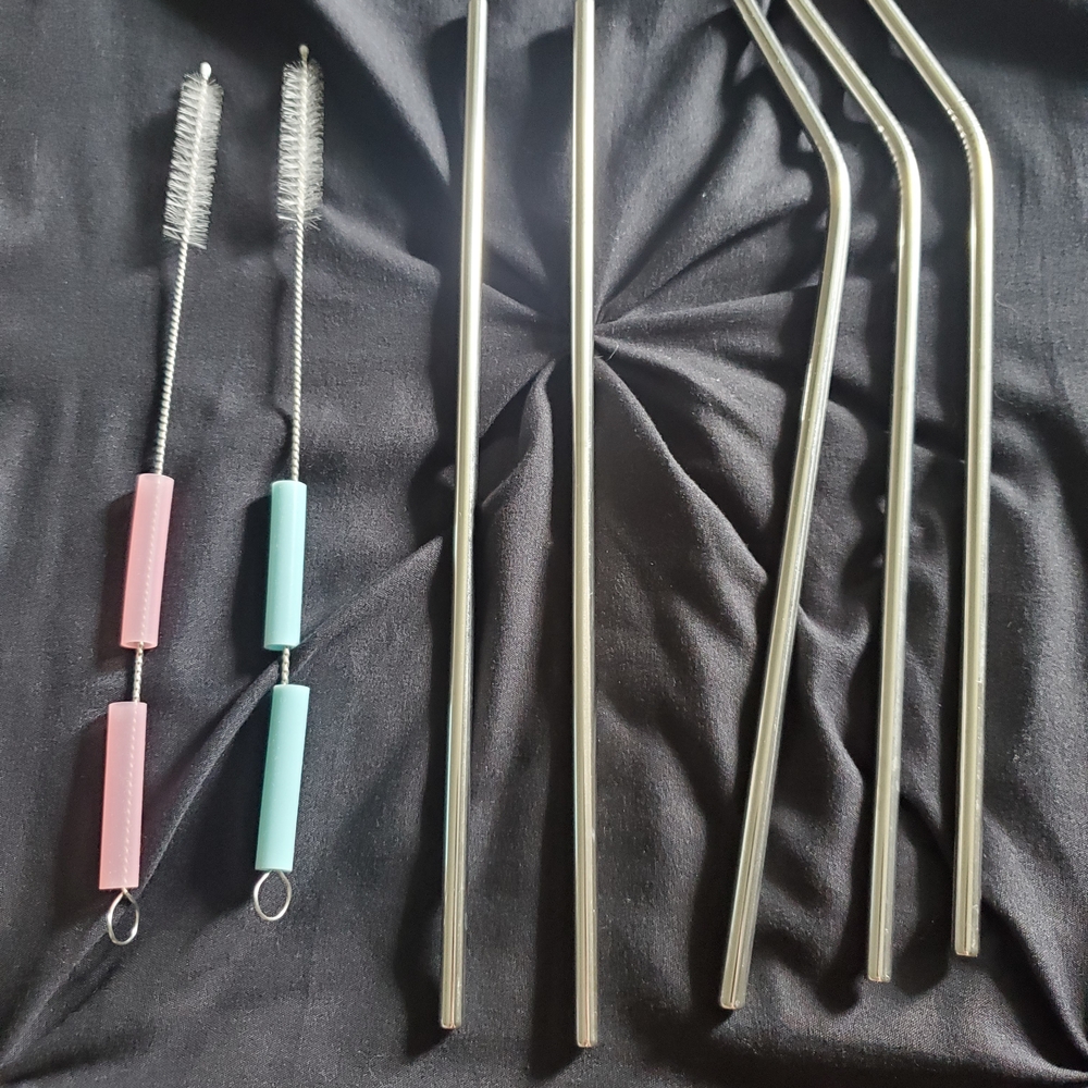 Premium Stainless Steel Straw Set with Silicone Tips - Picture 2 of 7